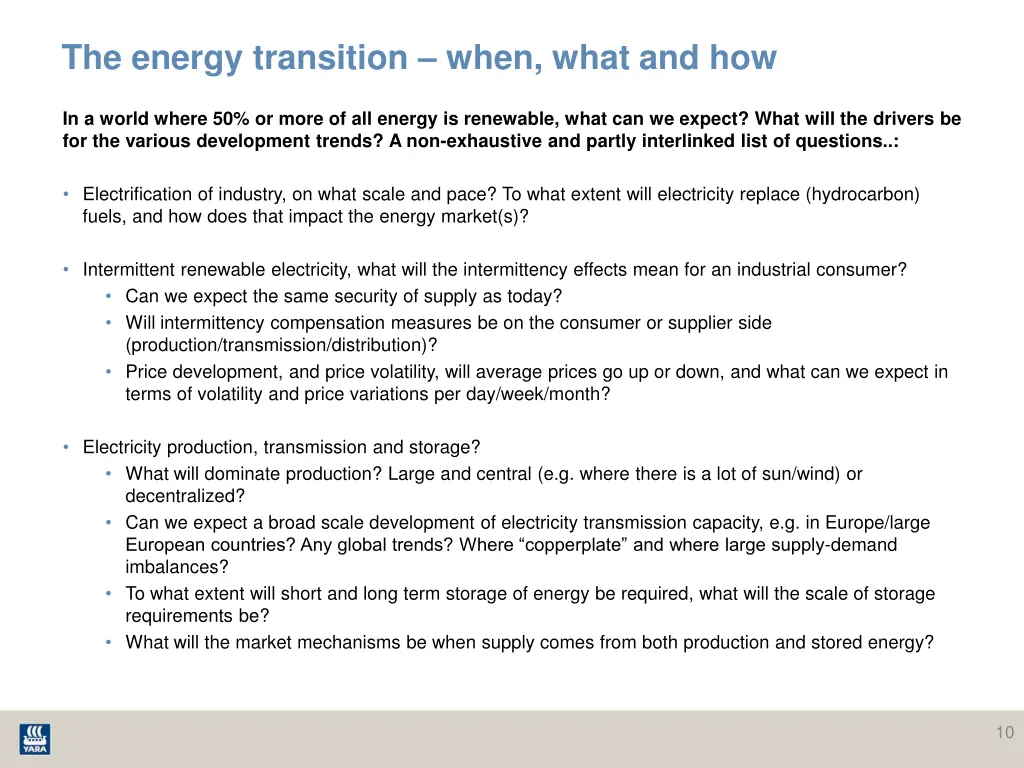 the energy transition when what and how