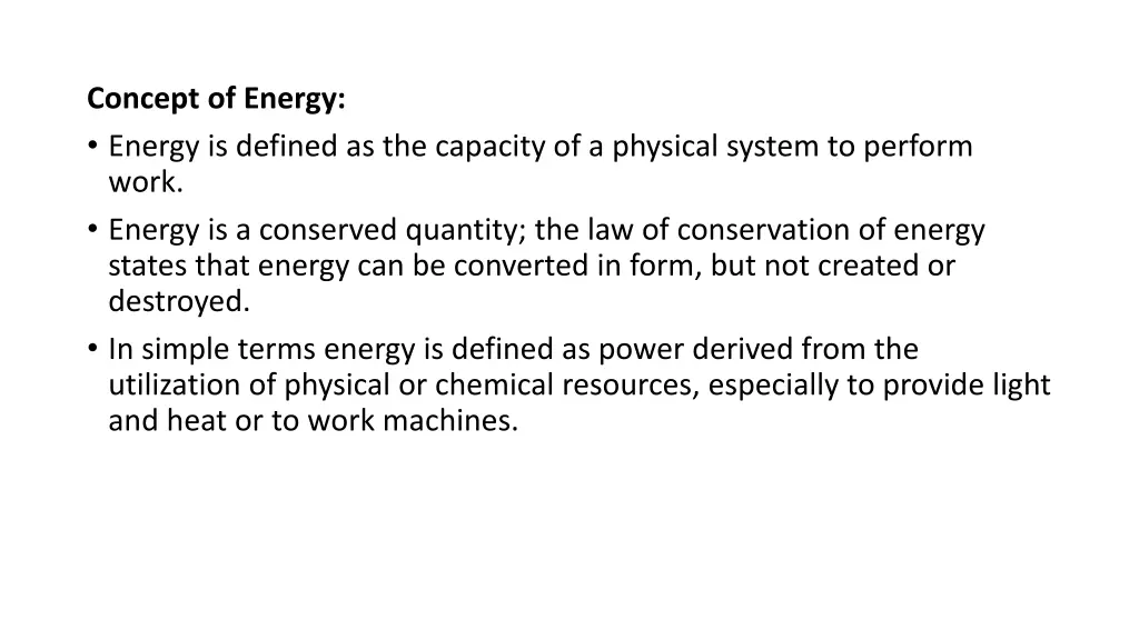 concept of energy energy is defined