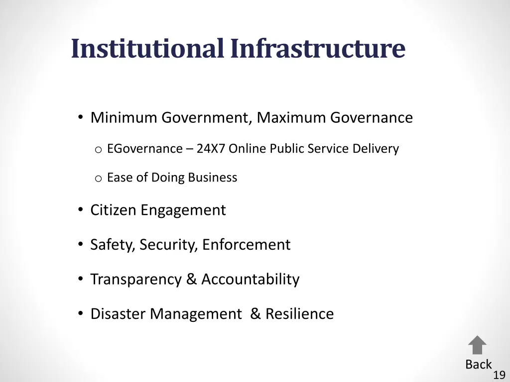 institutional infrastructure