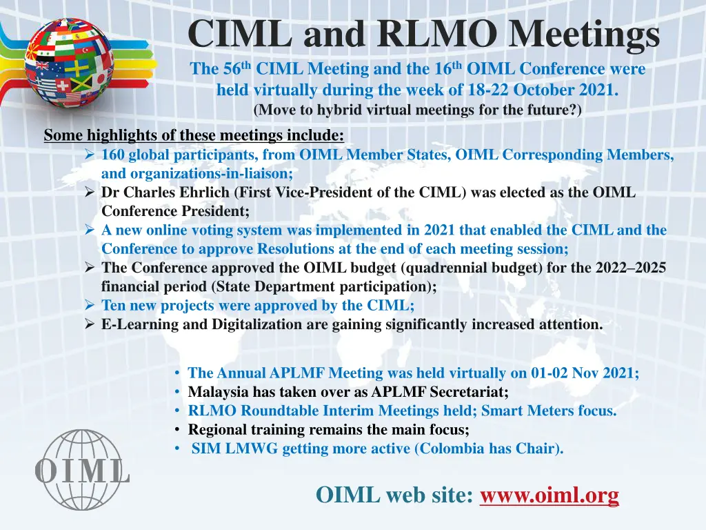 ciml and rlmo meetings the 56 th ciml meeting