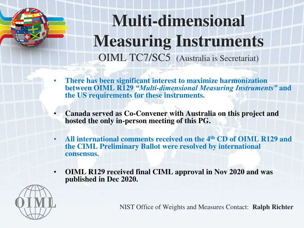 multi dimensional measuring instruments oiml