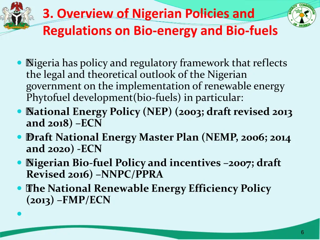 3 overview of nigerian policies and regulations
