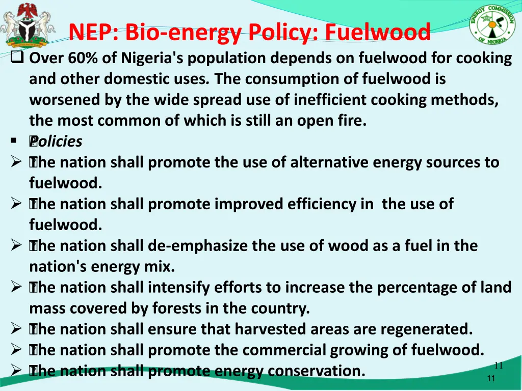 nep bio energy policy fuelwood over 60 of nigeria