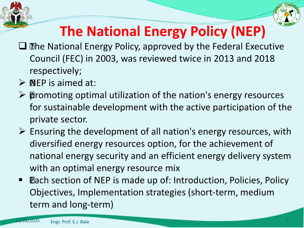 the national energy policy nep the national