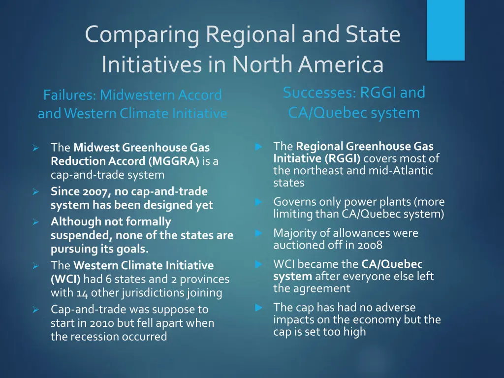 comparing regional and state initiatives in north