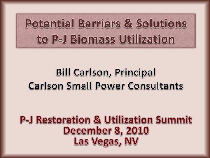 bill carlson principal carlson small power
