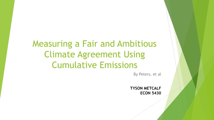 measuring a fair and ambitious climate agreement