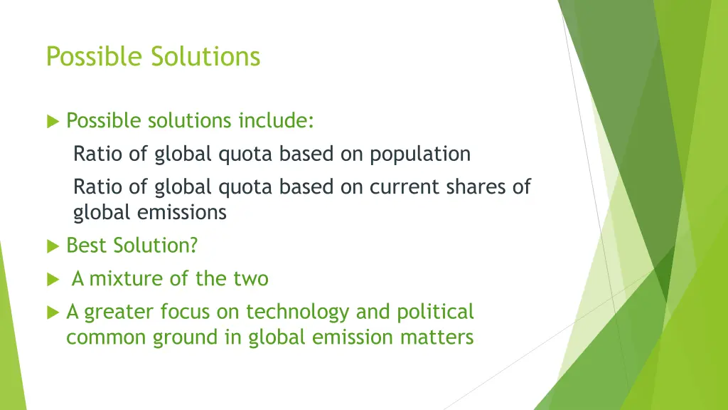 possible solutions