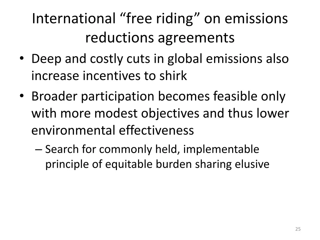 international free riding on emissions reductions