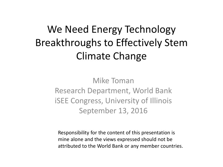 we need energy technology breakthroughs