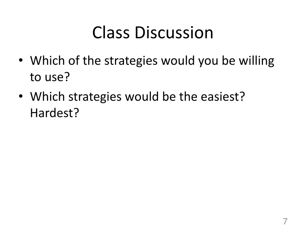 class discussion