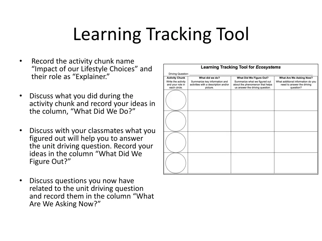 learning tracking tool