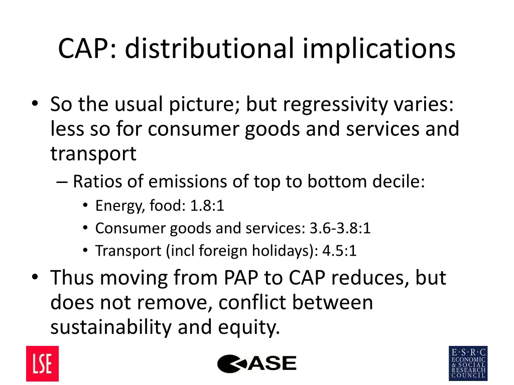 cap distributional implications