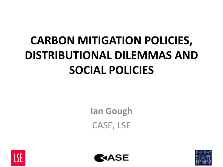 carbon mitigation policies distributional