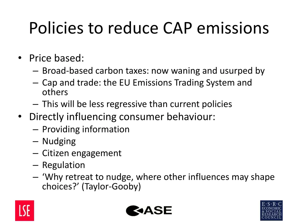 policies to reduce cap emissions