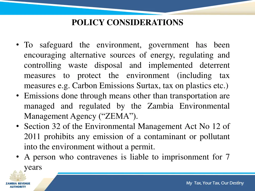 policy considerations