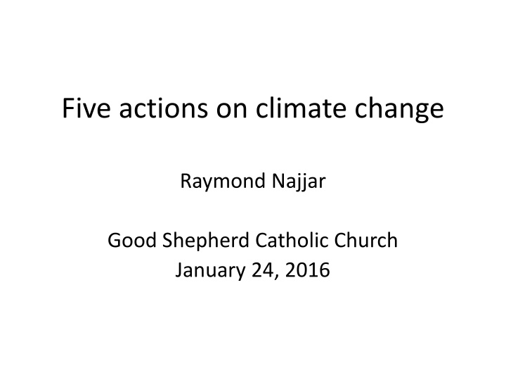 five actions on climate change