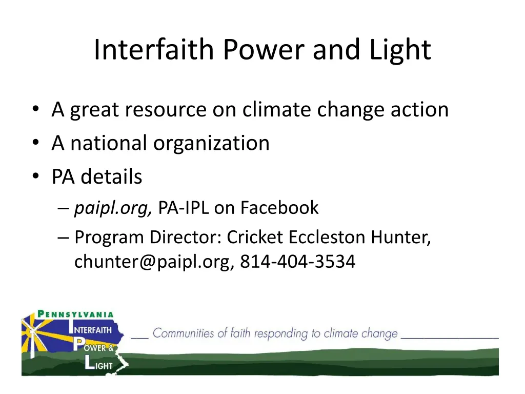 interfaith power and light