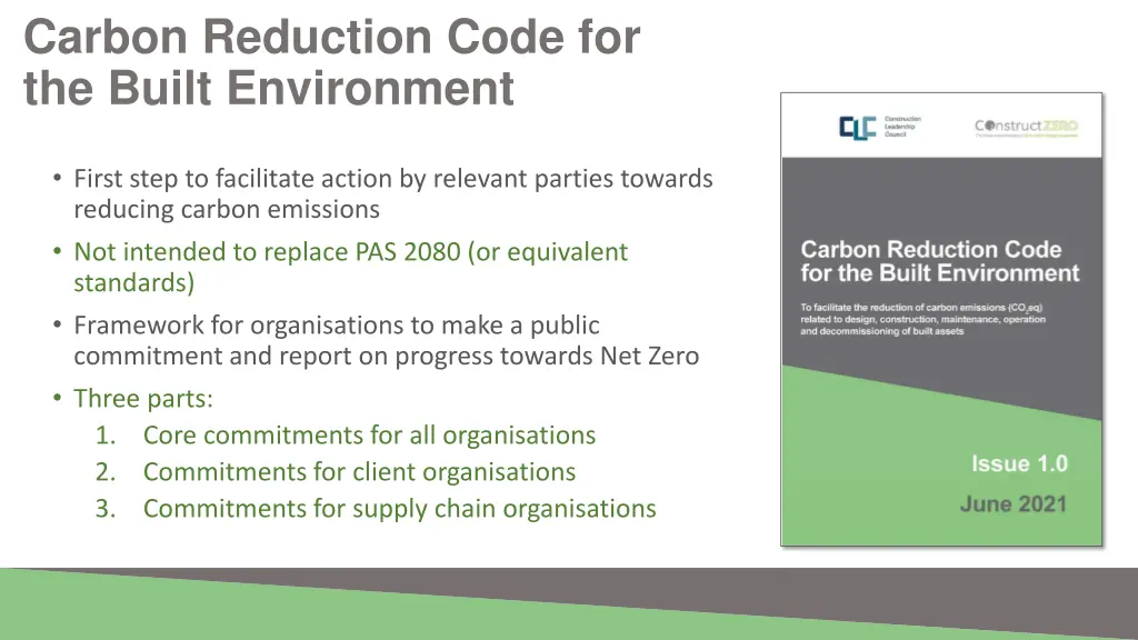 carbon reduction code for the built environment 1