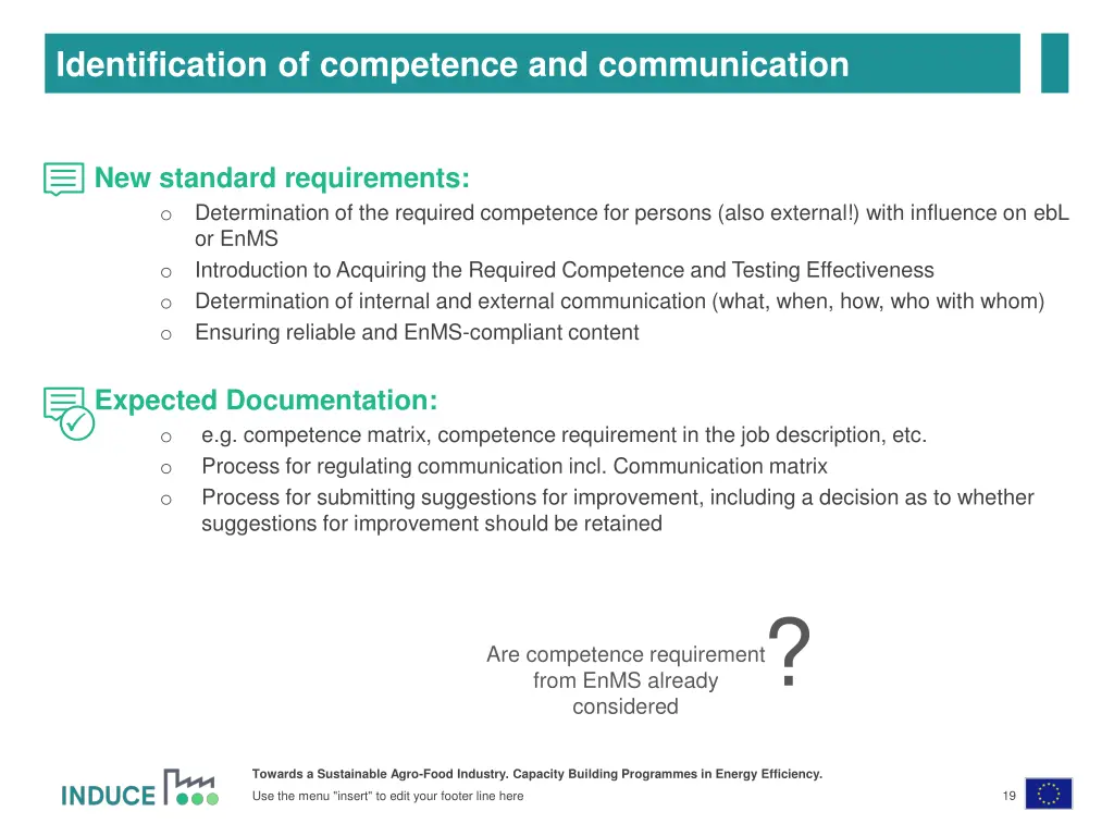 identification of competence and communication