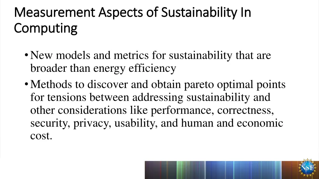 measurement aspects of sustainability
