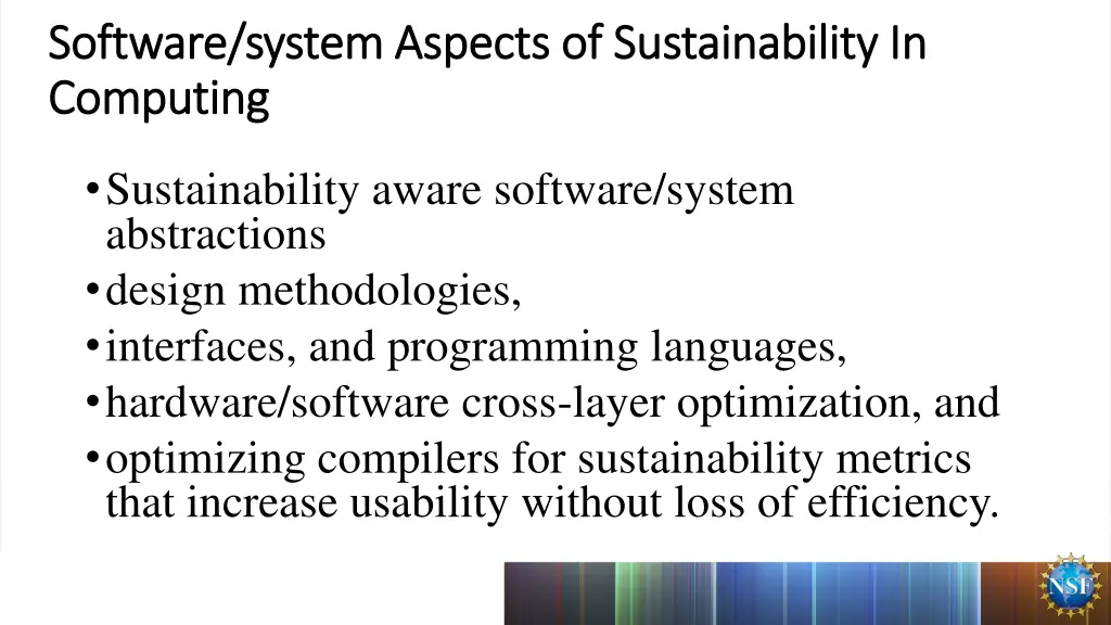 software system aspects of sustainability