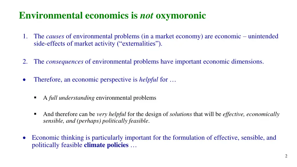 environmental economics is not oxymoronic