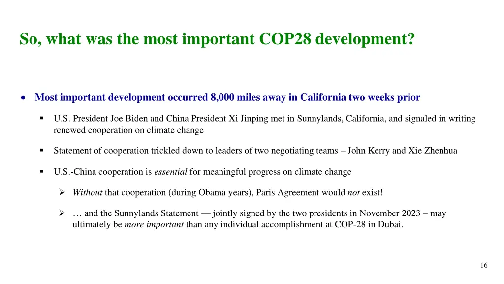 so what was the most important cop28 development