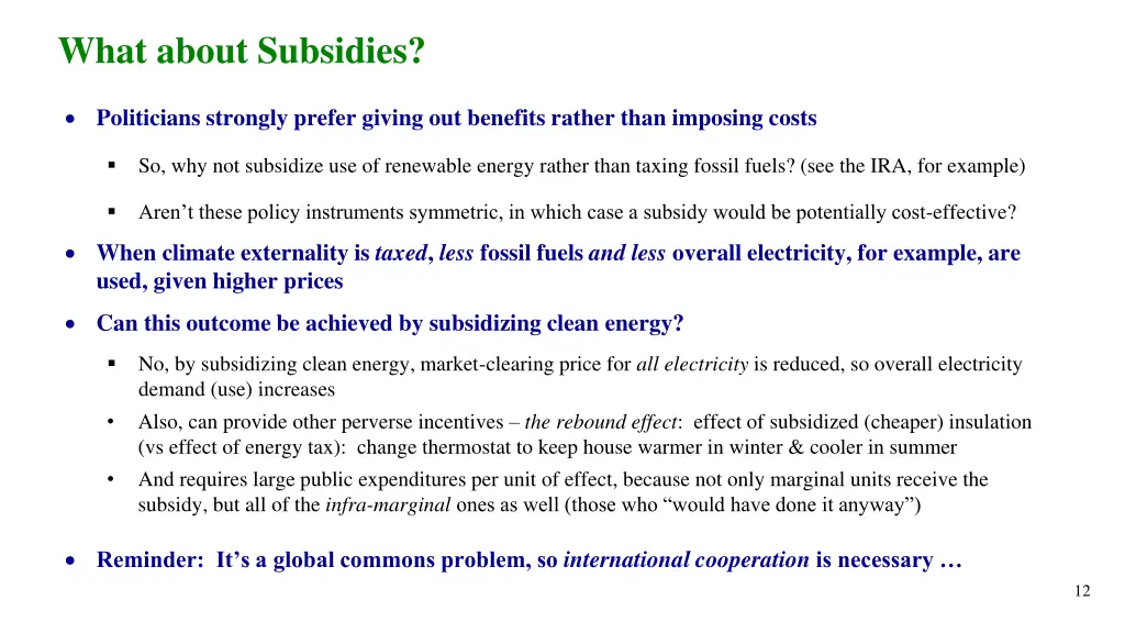 what about subsidies