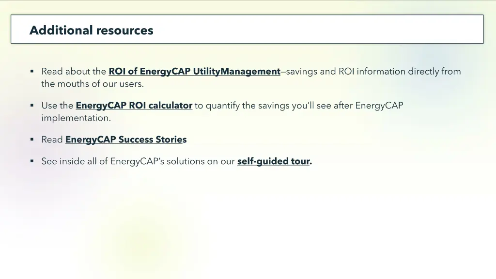 additional resources