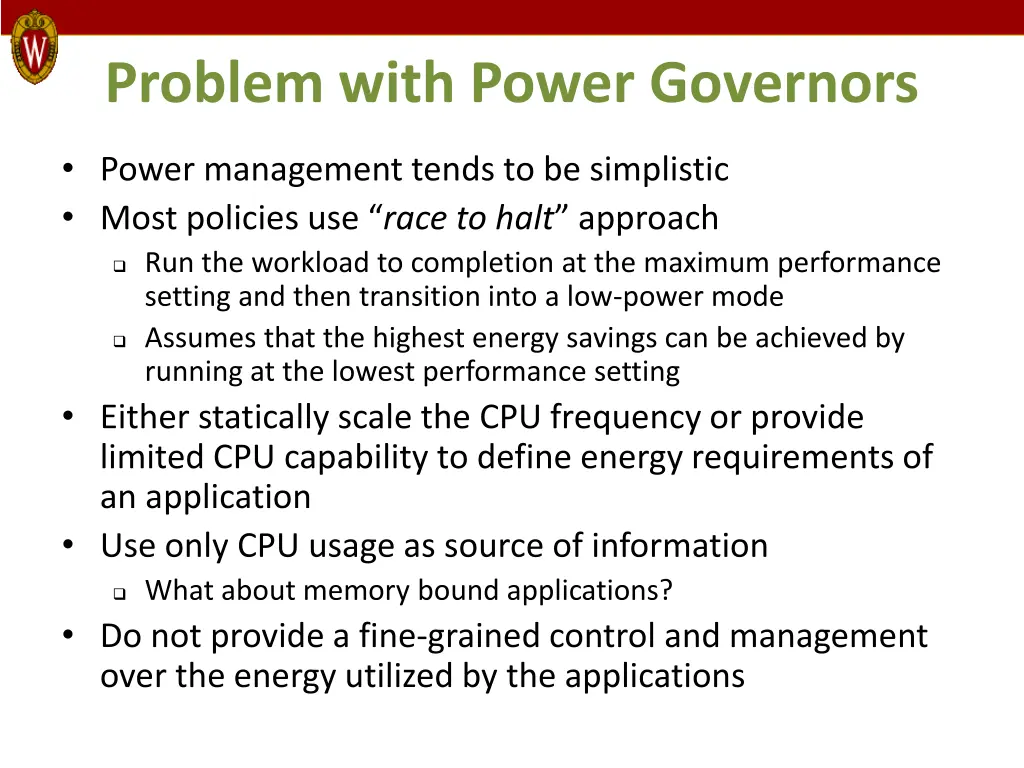 problem with power governors
