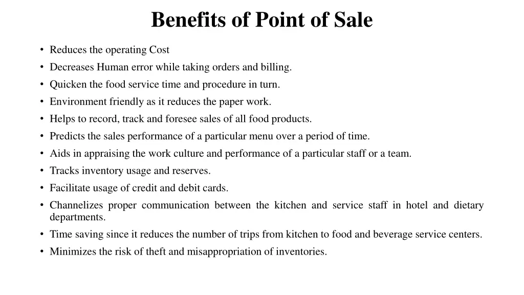 benefits of point of sale