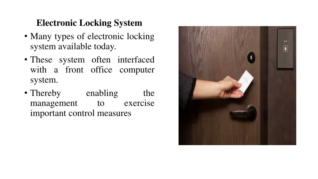 electronic locking system many types