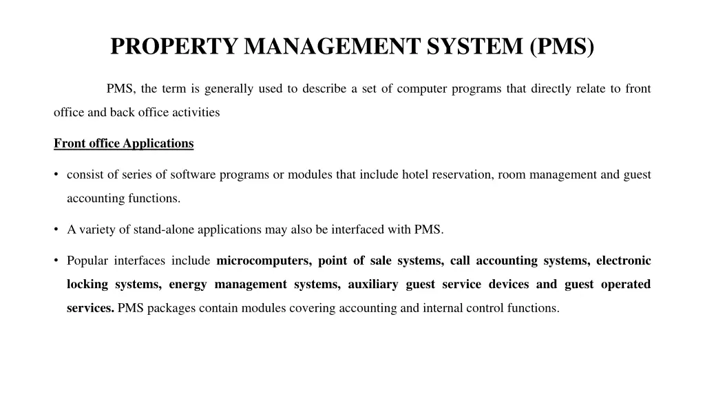 property management system pms