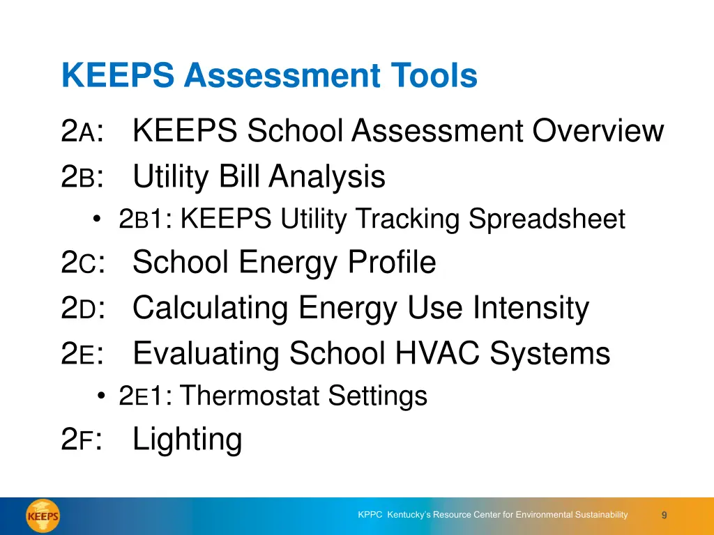 keeps assessment tools