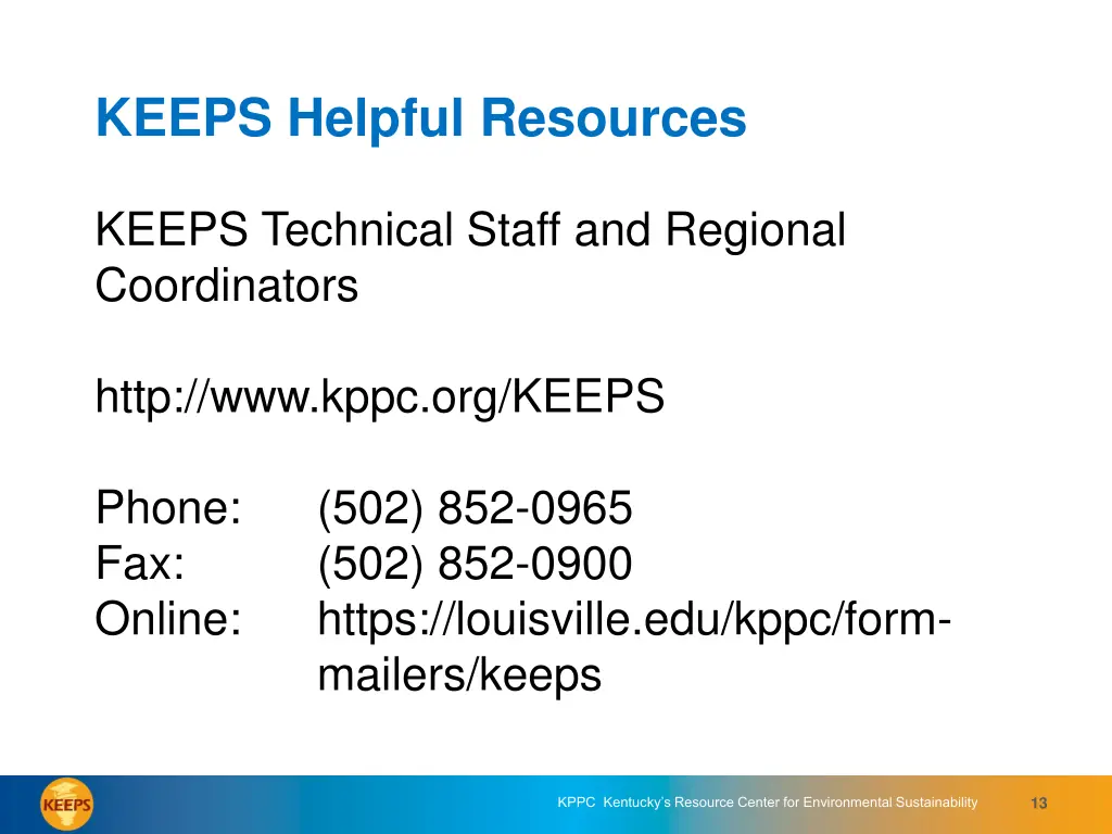 keeps helpful resources