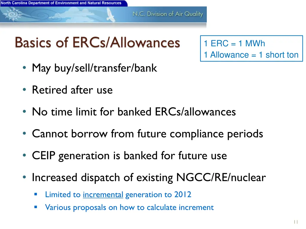 basics of ercs allowances