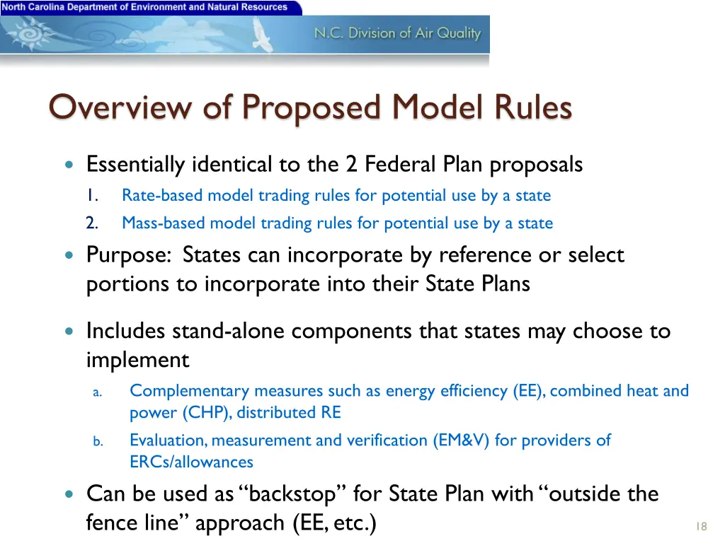 overview of proposed model rules