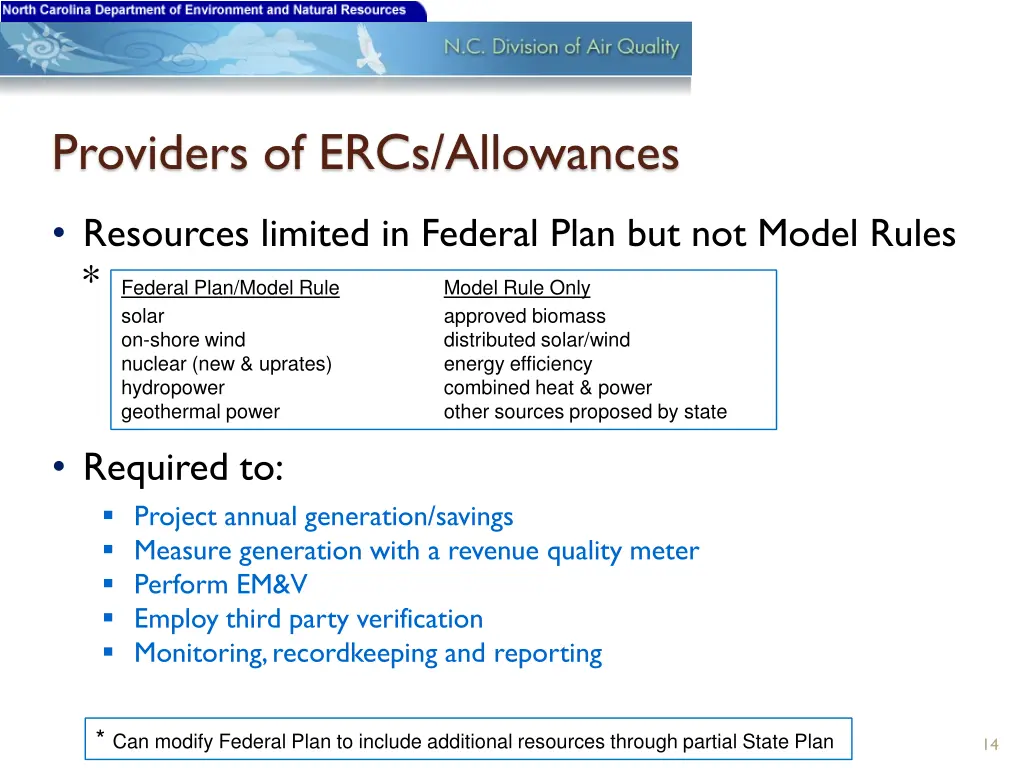 providers of ercs allowances