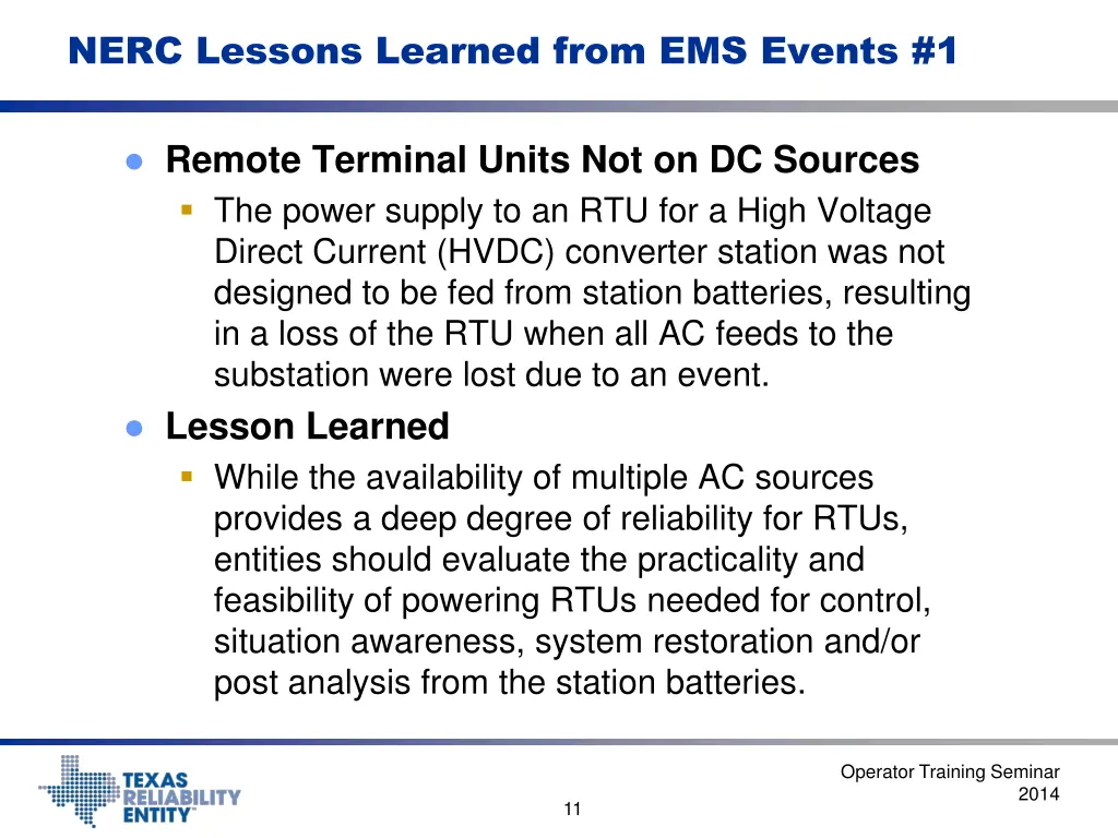 nerc lessons learned from ems events 1