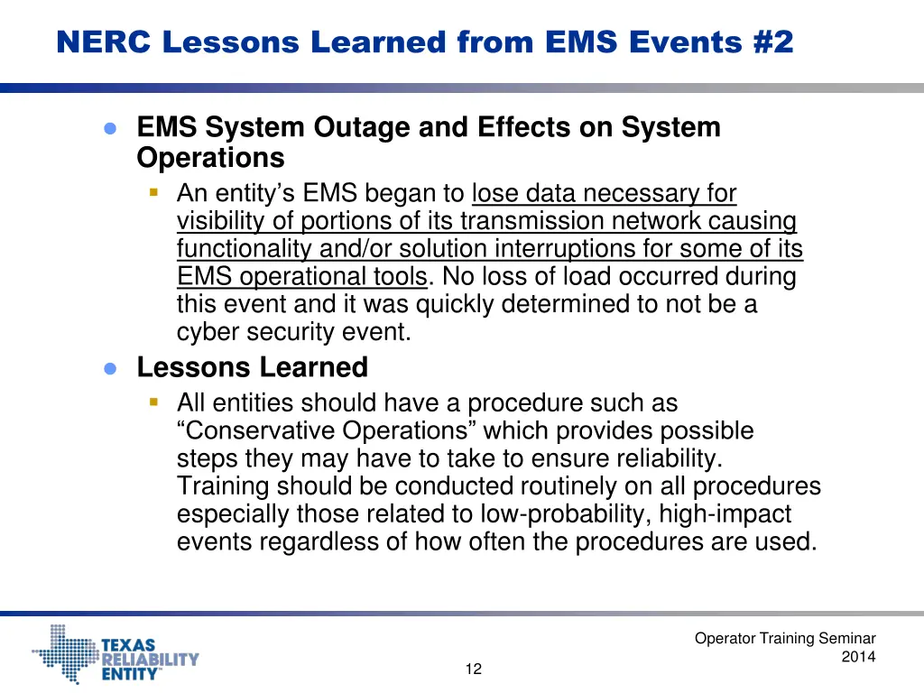 nerc lessons learned from ems events 2