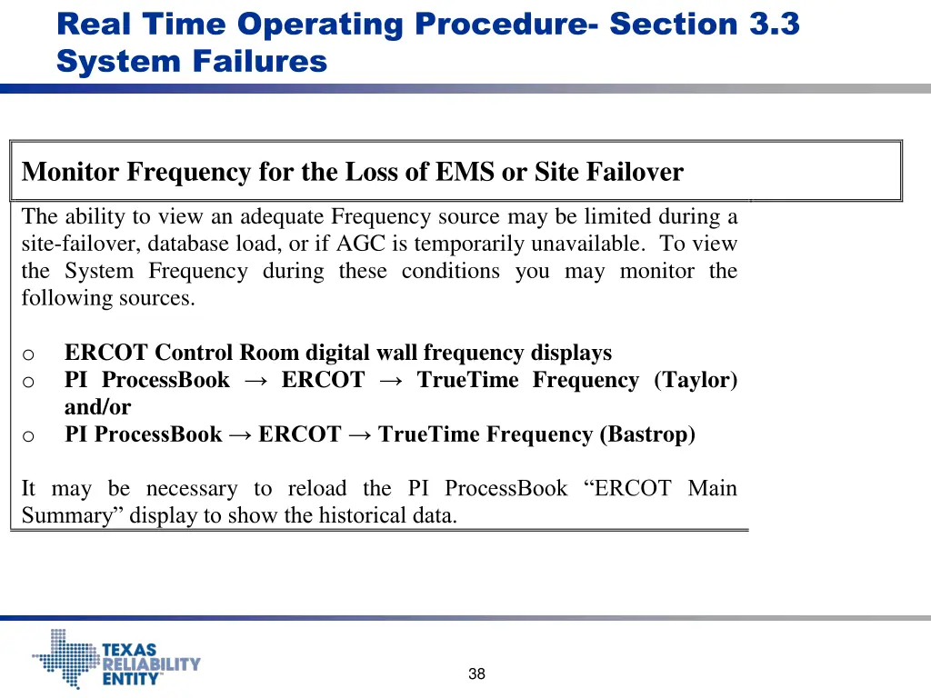 real time operating procedure section 3 3 system
