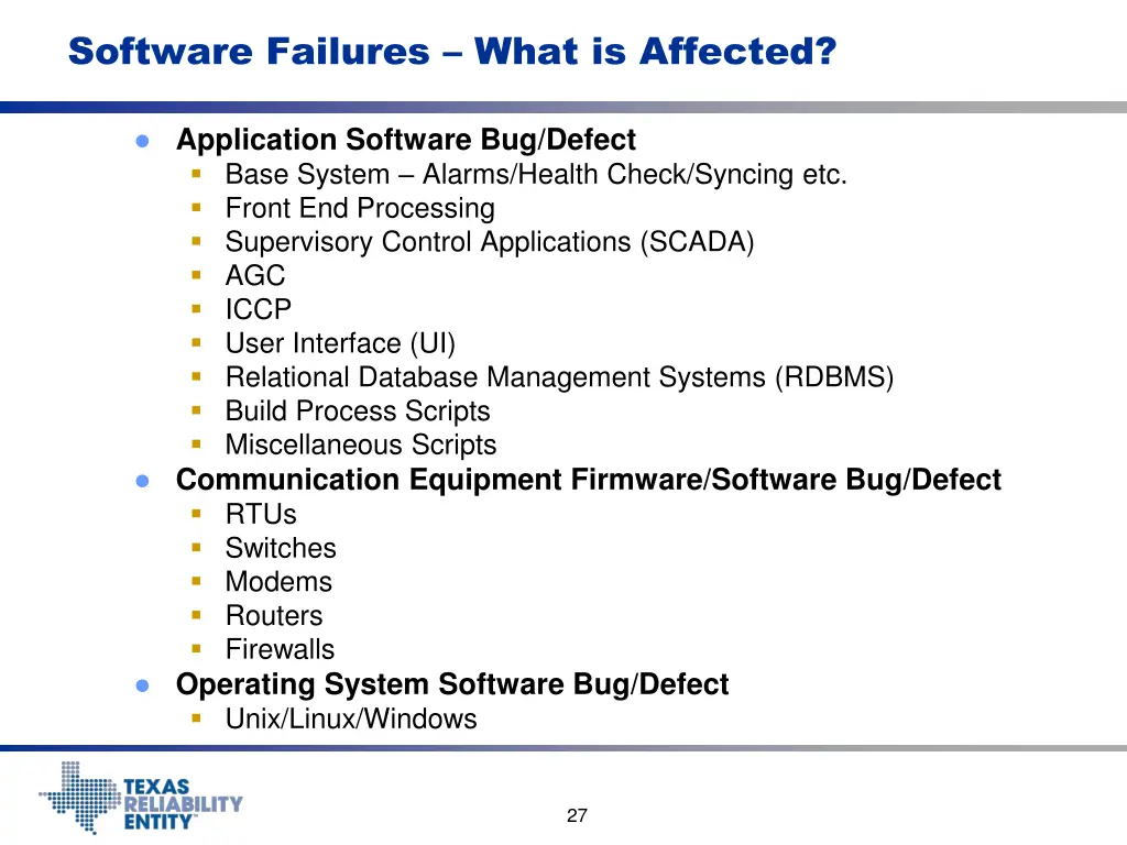 software failures what is affected