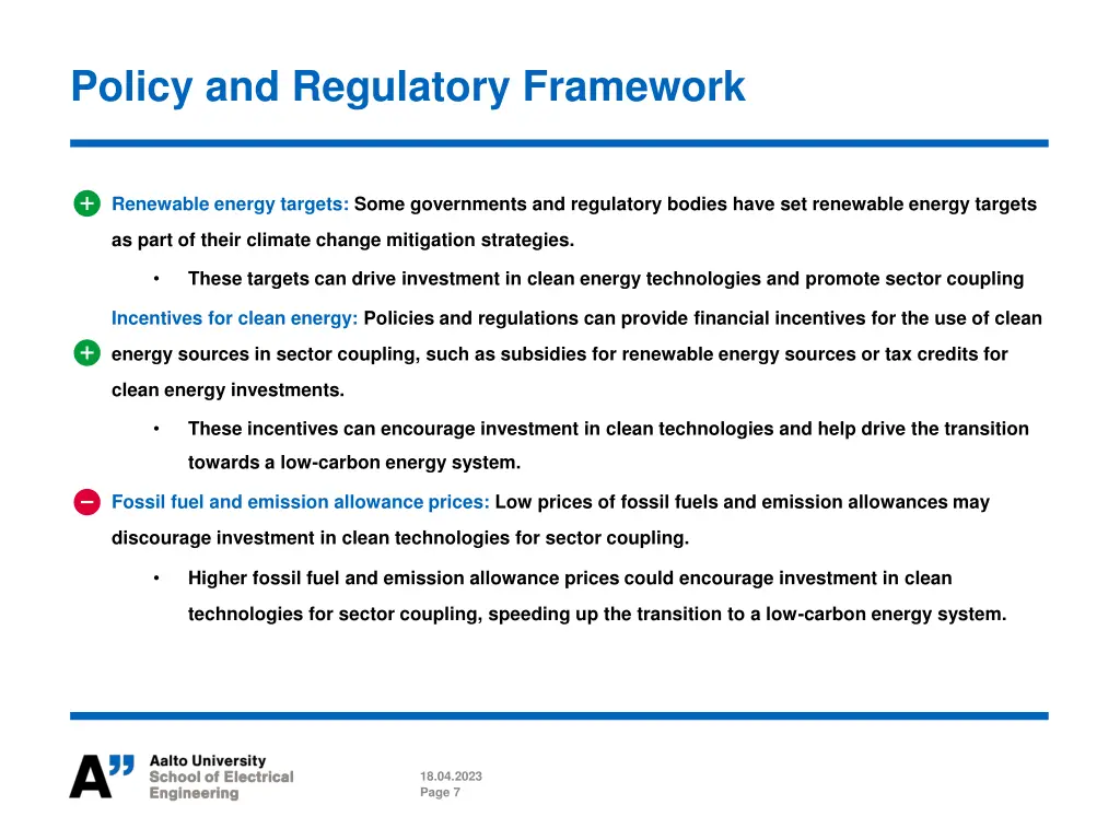 policy and regulatory framework