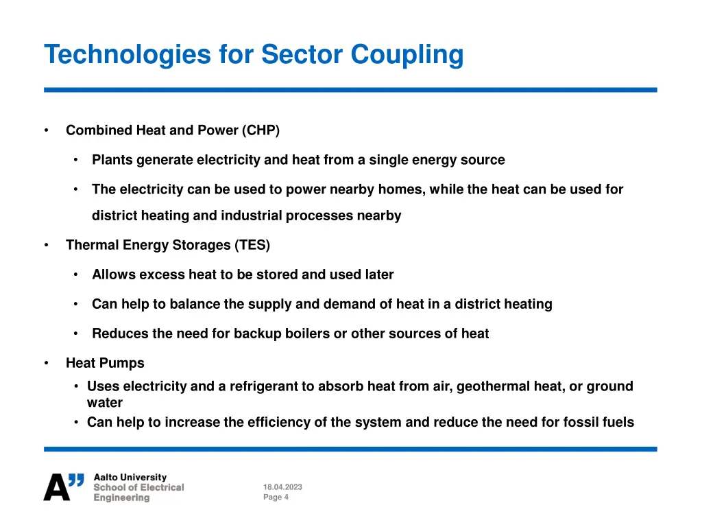 technologies for sector coupling