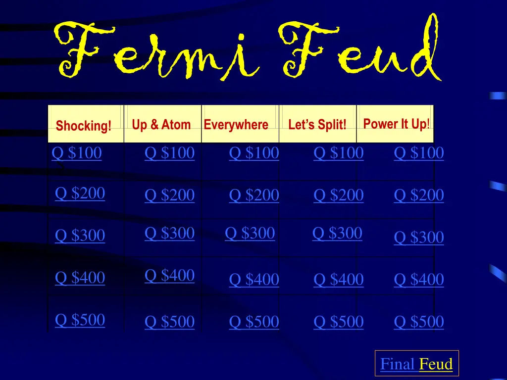 fermi feud shocking up atom everywhere