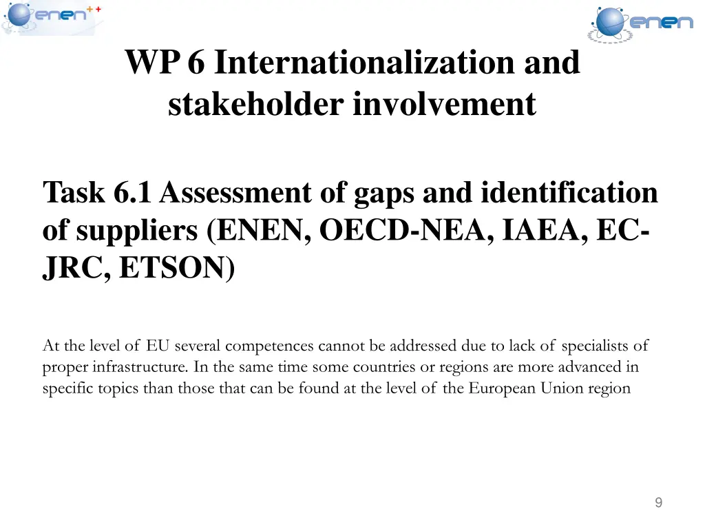 wp 6 internationalization and stakeholder