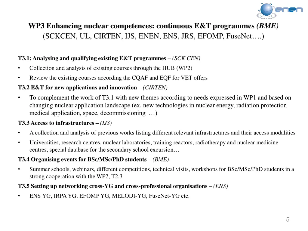 wp3 enhancing nuclear competences continuous