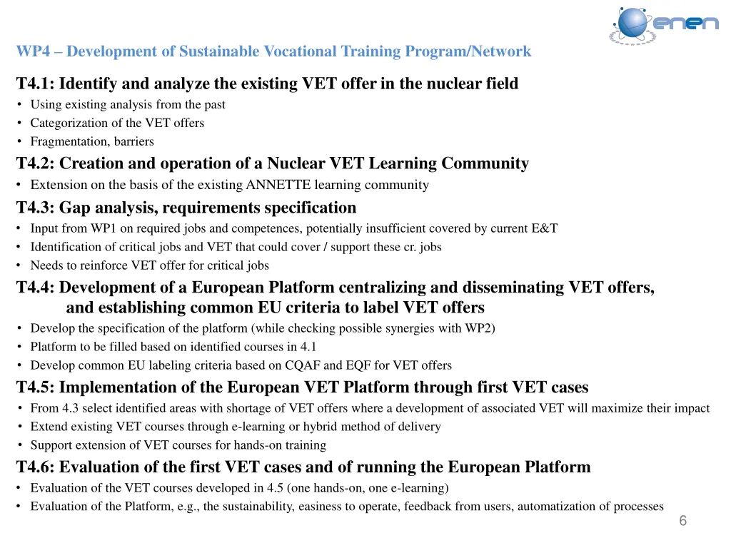 wp4 development of sustainable vocational