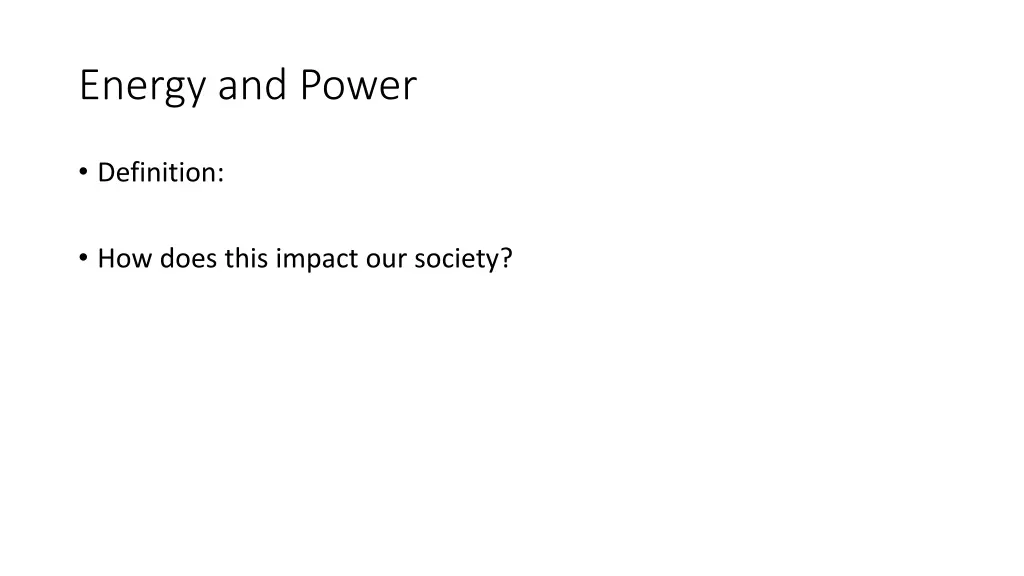 energy and power